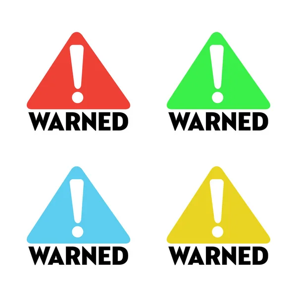 Four warned signs — Stock Vector