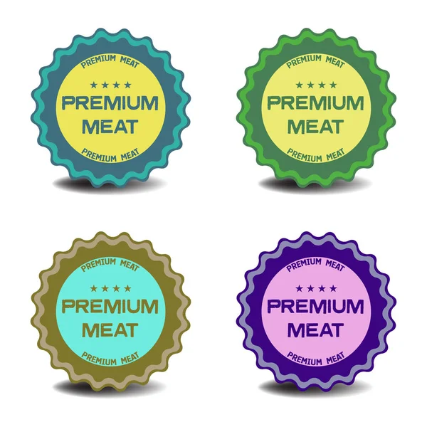 Premium kött klistermärken — Stock vektor