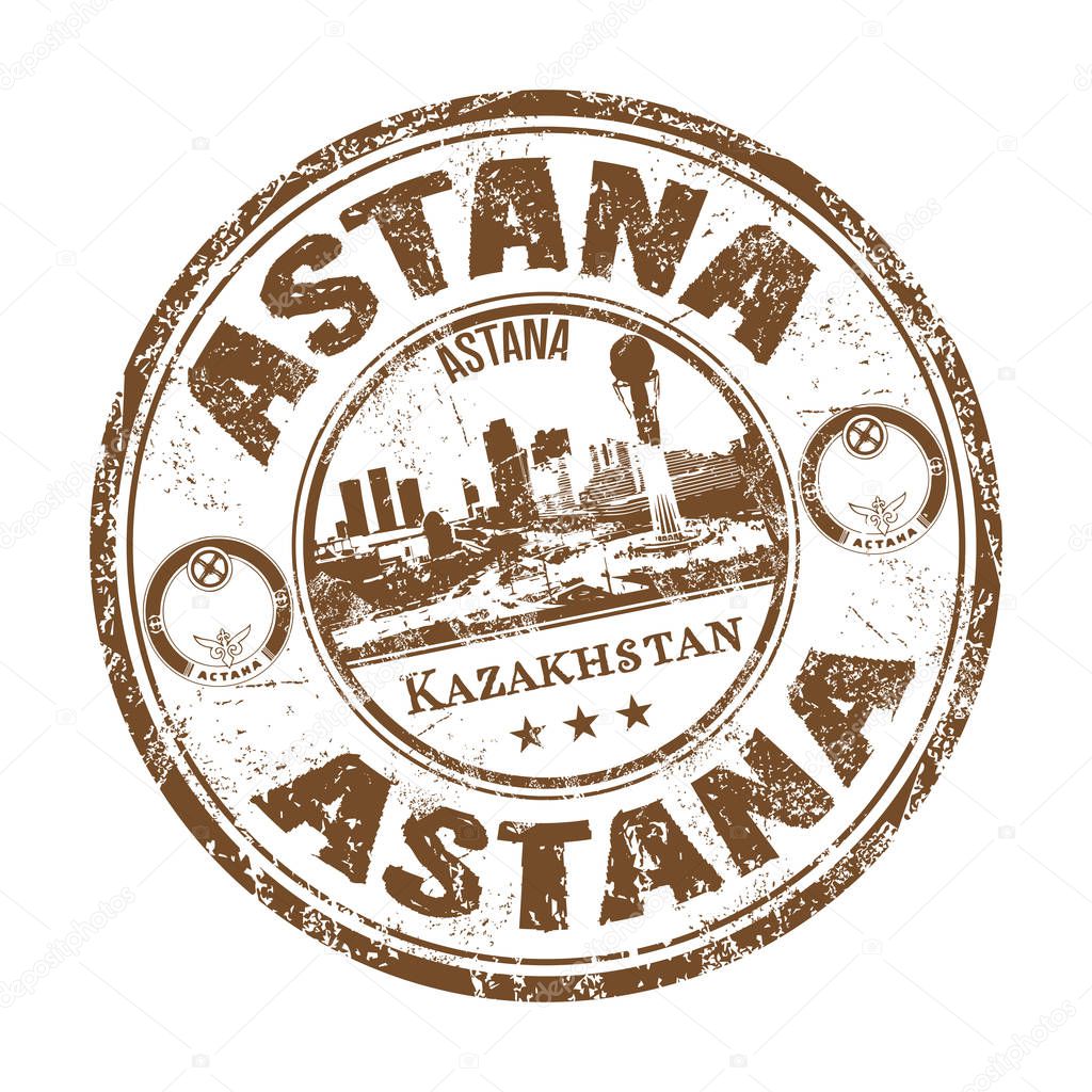 Astana grunge rubber stamp