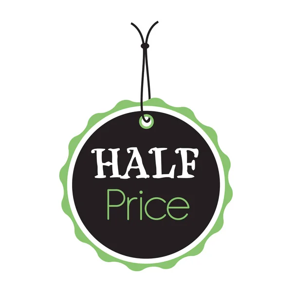 Half price tag — Stock Vector