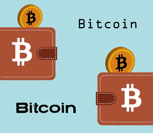 Concepto de billetera Bitcoin — Vector de stock