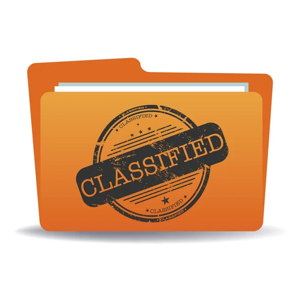 Classified folder isolated on a white background — Stock Vector