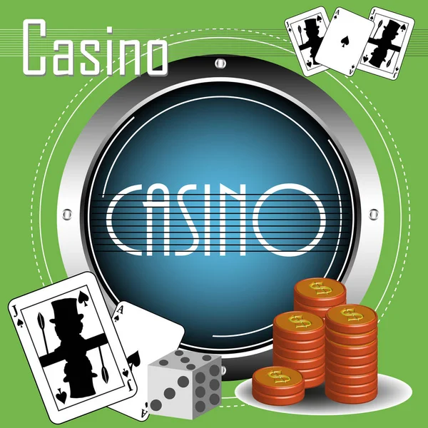 Casino concept met kaarten en dobbelstenen — Stockvector