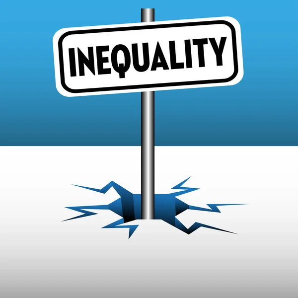 Desenho da placa de desigualdade — Vetor de Stock