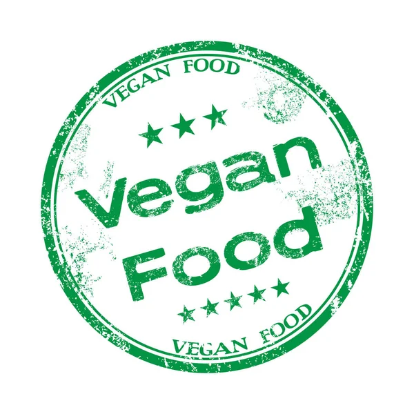 Veganer Food Grunge Stempel — Stockvektor