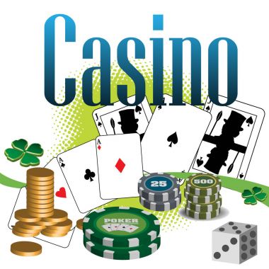 Casino poker fişleri ve poker kartları konseptiyle