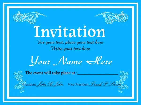 Blaues Einladungsdesign — Stockvektor