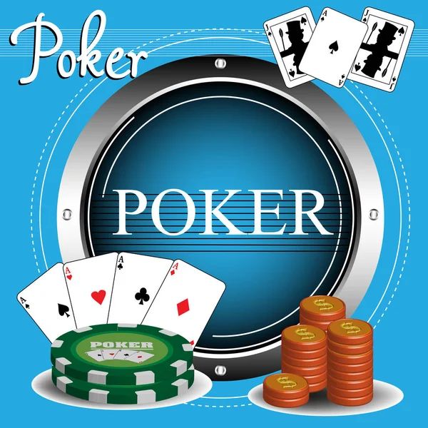 Carte da poker e chips — Vettoriale Stock