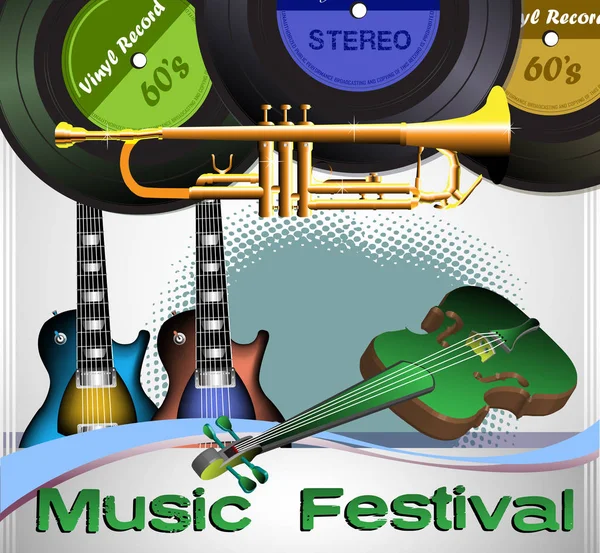 Concetto Festival Musicale — Vettoriale Stock