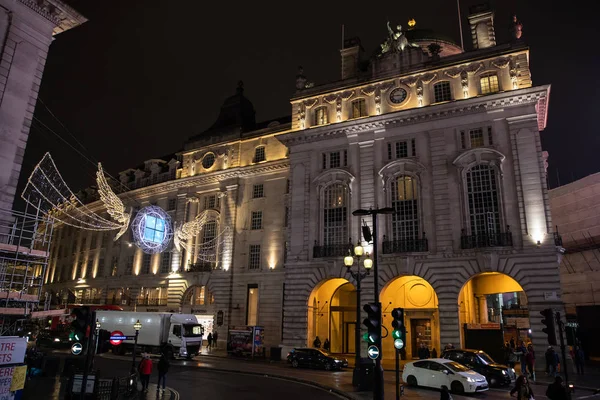 Londýn Anglie Listopadu 2019 Večerní Centrum Londýna Vyzdobeno Vánocům — Stock fotografie