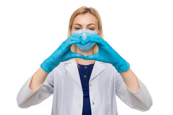Médico Dobrou Mãos Forma Coração Conceito Entender Médicos Pacientes — Fotografia de Stock