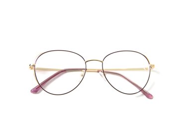 Yuvarlak moda gözlük çerçevesi. İzole edilmiş