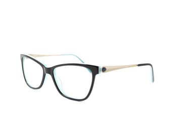 Siyah plastik gözlük çerçevesi. İzole edilmiş