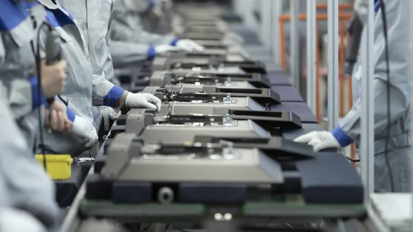 Line Assembly Tvs Selective Focus Center — Stock Photo, Image