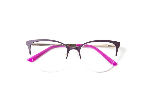 Divatos Szemüveg Keretek Rózsaszín Bilincsekkel Elszigetelt — Stock Fotó