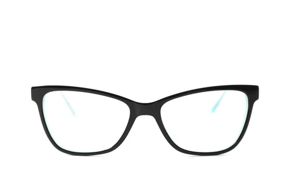 Černý Plastový Rám Brýlí Izolované — Stock fotografie