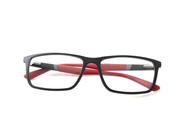 Plastový Rám Brýlí Červenými Vložkami Izolované — Stock fotografie