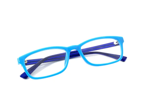 Lunettes Pour Enfants Monture Bleue Isolé — Photo