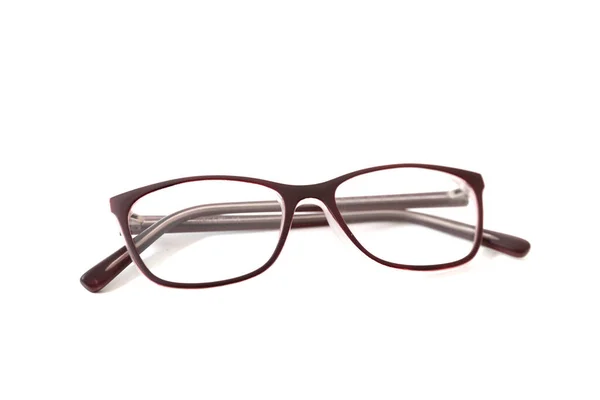 Lunettes Pour Enfants Monture Marron Isolé — Photo