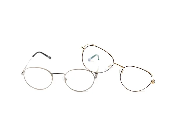 Zwei Paar Modische Runde Brillengestelle Isoliert — Stockfoto
