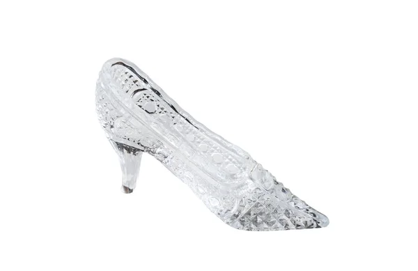Sapato de cristal em um fundo branco — Fotografia de Stock