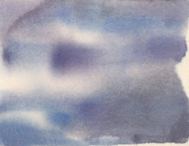 Soyut el çizimi mavi suluboya arkaplan 