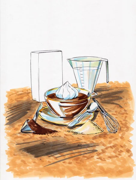 Elle boyanmış bir resim. Kahve tarifi Crema de Coffee
