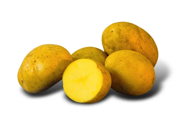 Taze patates, bir tatlı, sarı ortada.