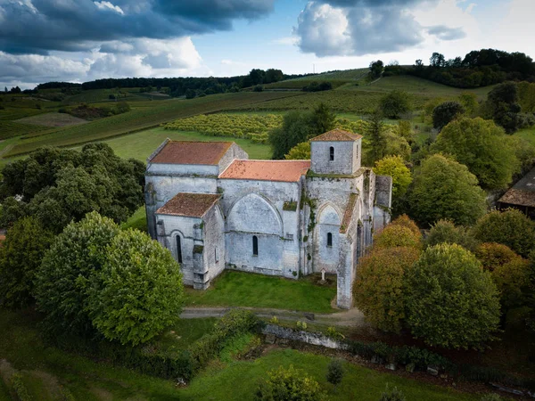Bouteville, Cognac vingård, by och Saint Paul Church — Stockfoto