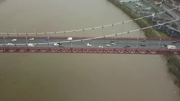 Vista aérea del Puente de Aquitania — Vídeo de stock