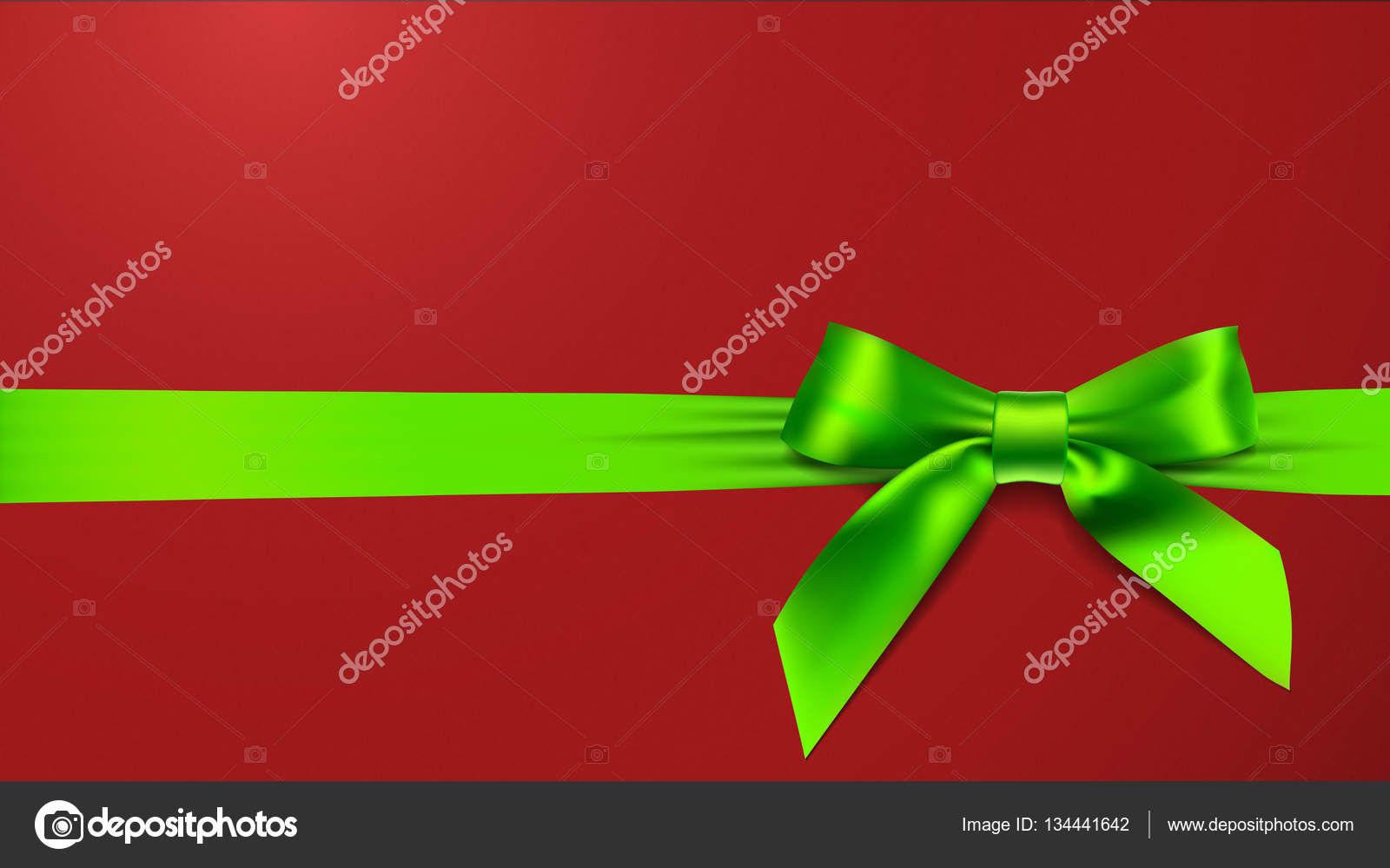 Cartao De Saudacao Com Arco Verde Realista No Fundo Vermelho Vetor De Stock C Kloromanam 134441642