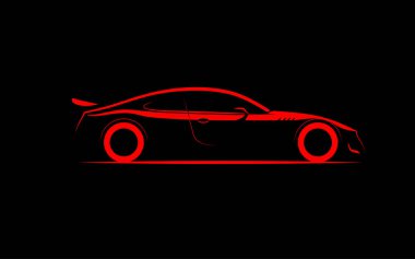 stilize siluet spor otomobil coupe