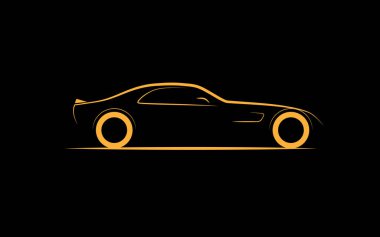 stilize siluet spor otomobil coupe