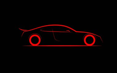 stilize siluet spor otomobil coupe
