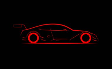 stilize siluet spor dtm araba coupe