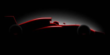 Realistic styled racing car side view in dark clipart