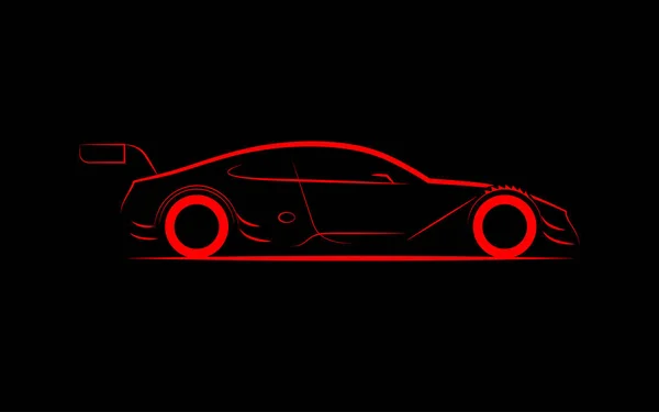 Silhouette stylisée sport dtm voiture coupé — Image vectorielle