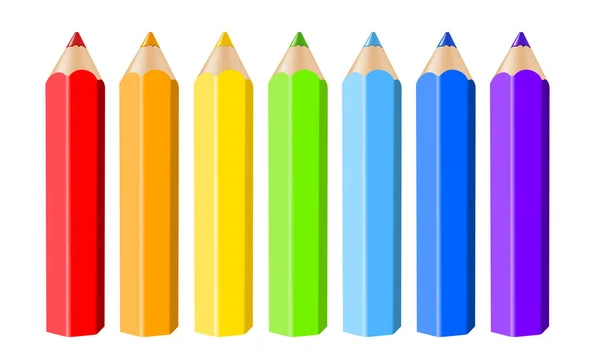 Set di matite colorate realistiche — Vettoriale Stock