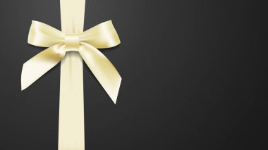 Gerçekçi bej yay ile tebrik kartı