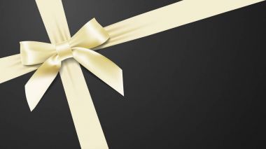 Gerçekçi bej yay ile tebrik kartı