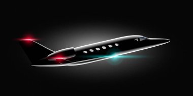 Gerçekçi özel jet iş sınıfı uçak karanlık sinekler