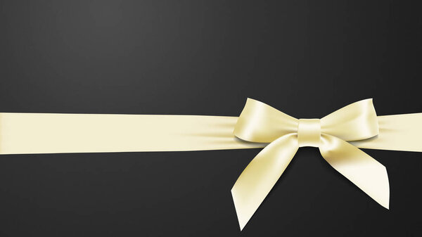 Greeting card with realistic beige bow