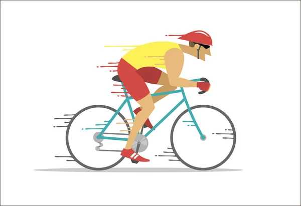 卡通快速骑自行车的人 矢量图形