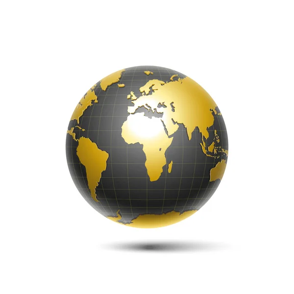 黑金环绕全球地球 免版税图库插图