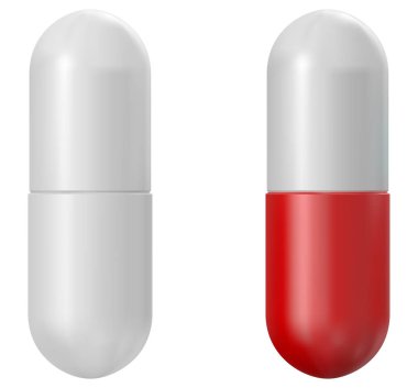 Kapsül pill beyaz izole