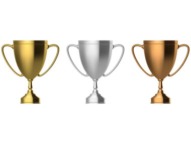 Trophy Kupası izole üzerinde beyaz arka plan belirleme