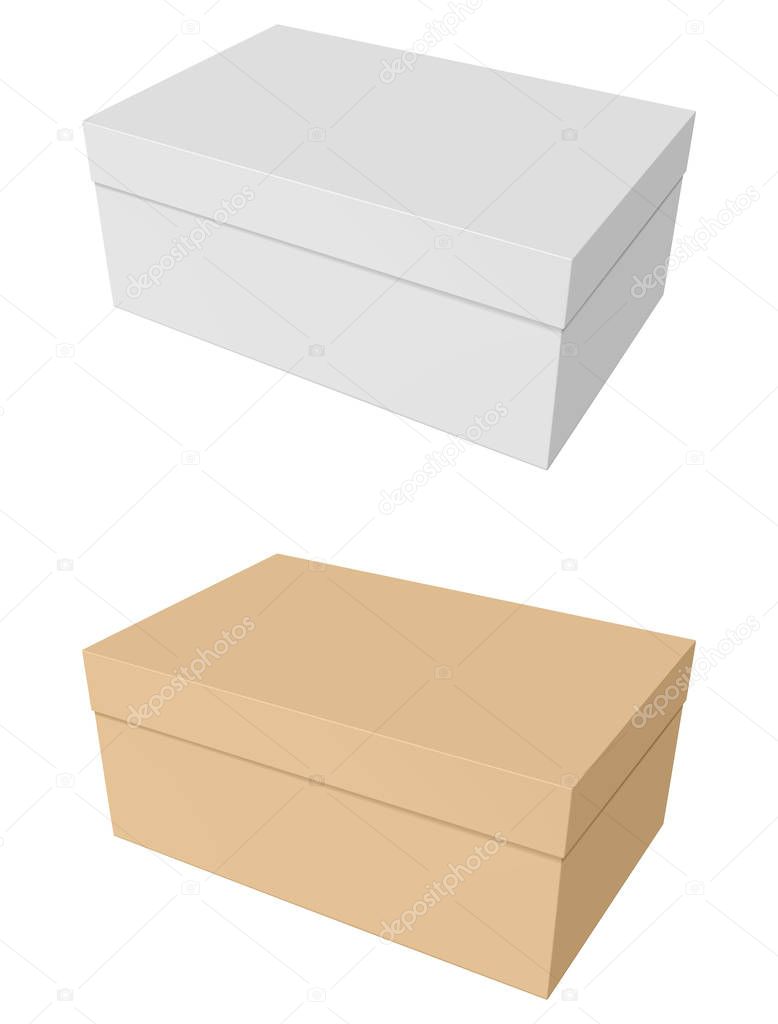 Paper box isolated on white
