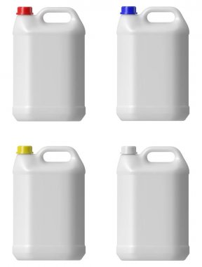 Plastic canister isolated on white clipart