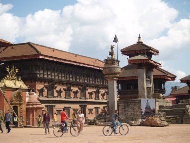Kadim Katmandu şehrindeki tapınak