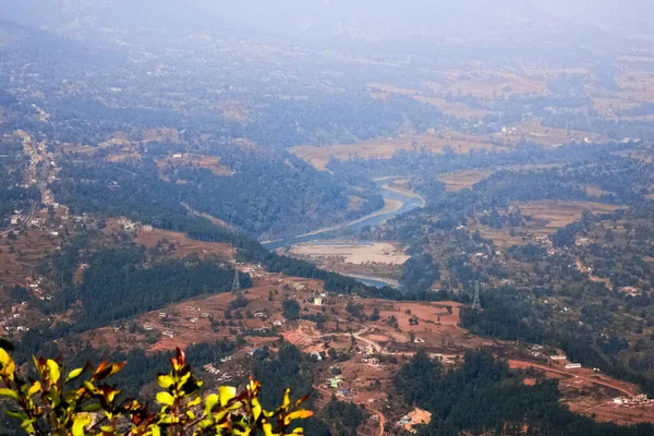 Vivido scenario di freschezza forestale lungo la valle della montagna — Foto Stock